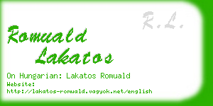 romuald lakatos business card